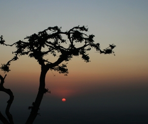 Zonsondergang op de heuvel