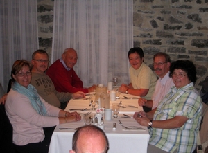 Allemaal samen voor ons laatste etentje in Quebec