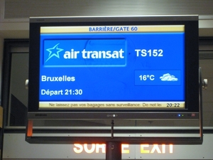Onze vlucht naar Brussel