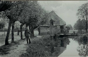 Watermolen, vermoedelijk met molenaar