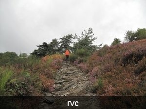 Een zware klim in de regen uit het dal van Conques