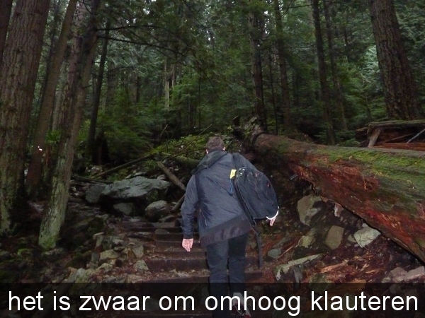 het is zwaar om omhoog klauteren