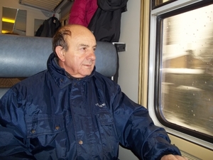 in de trein, op weg naar Dendermonde