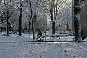 fietsen in de sneeuw cobbenhagenlaan fietspad