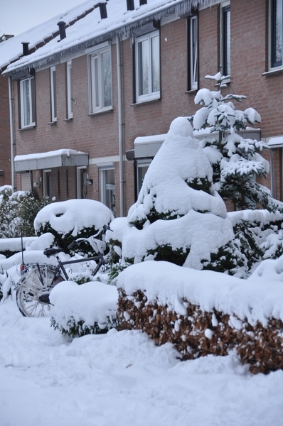 fiets in de sneeuw