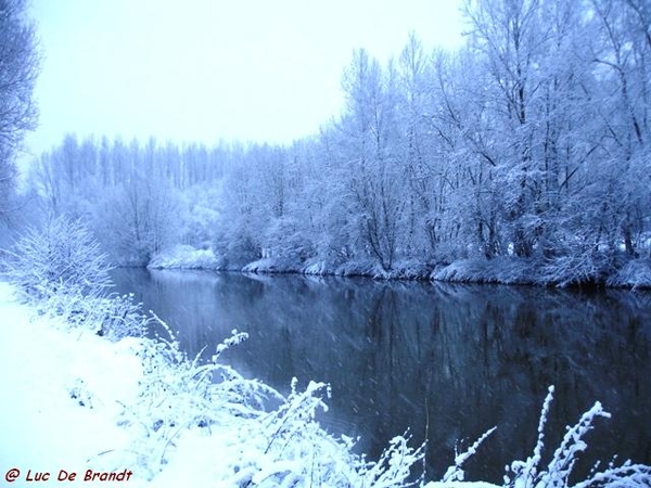 Denderleeuw wandeling sneeuw