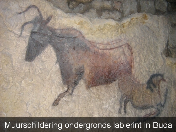 Muurschildering ondergronds labirint