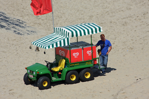 ijsman op het strand