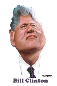 BILL CLINTON, KARIKATUUR.