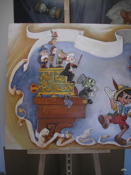 muurschildering-tekenfilm-pinokkio-japie krekel