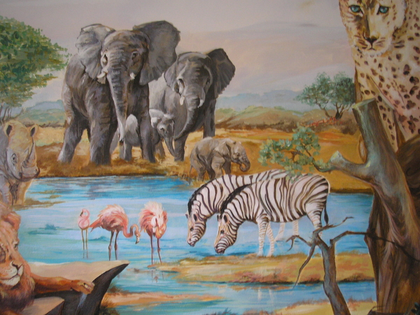 MUURSCHILDERING,WANDSCHILDERING,AFRIKA