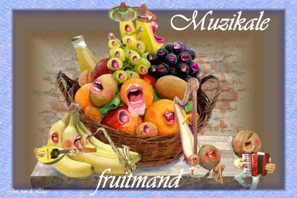 MUZIEK, ZIEK, FRUITMAND, APPELS, PEREN, BANANEN