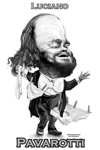 LUCIANO PAVAROTTI, KARIKATUUR.