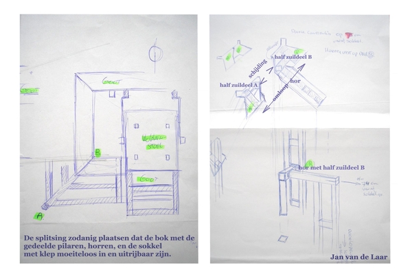 MAQUETTE,UITRIJDBAAR DEEL, SPLITSING