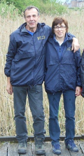 Eddy en Linda tijdens de wandeltocht op 12mei 2013