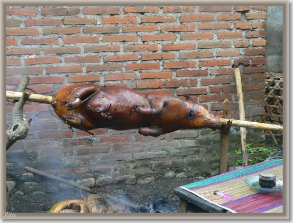 Ceremonie voor bescherming van Agus zijn huis