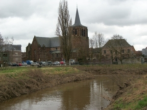 029-Demer met St-Eustachiuskerk-Zichem