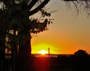 Zonsondergang vanaf ons terras!