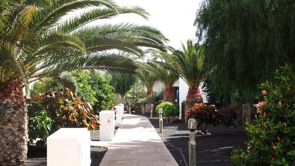 weg naar de kamers van het hotel (Paradise island)