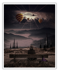 man watching magic sky