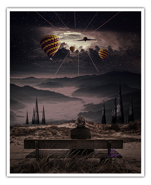 man watching magic sky