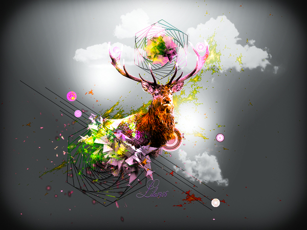 create a deer abstraction with photoshop desginstacks kopiëren