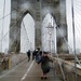 My walk on Brooklyn Bridge; it was raining :(