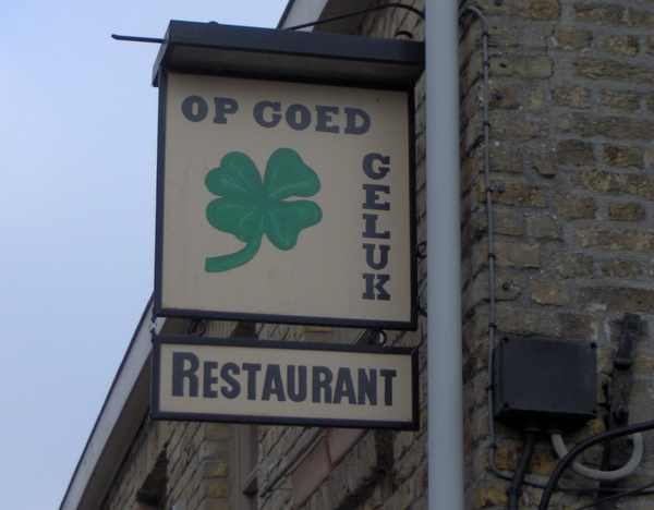 restaurant, geluk, klavertje 4