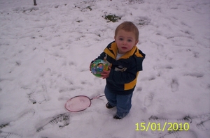 in de sneeuw