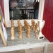De bijzondere houten schaakprijzen. Gemaakt door Jan de Jong