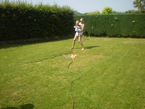 in de tuin