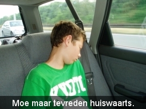 Op weg naar huis.