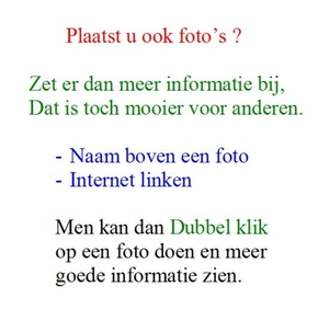 Plaatst u ook foto's ?