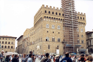 Piazza della Signoria  In de steigers