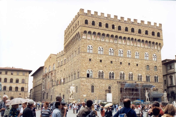 Piazza della Signoria  bewerkte steiger !