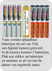 Batterijen tip...plak er een stikker op!