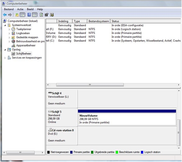 Uw Harddisk laten herkennen in Windows