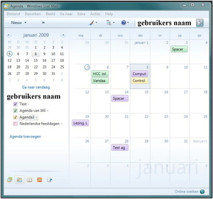 Agenda in  live Mail beta is ook handig voor u.