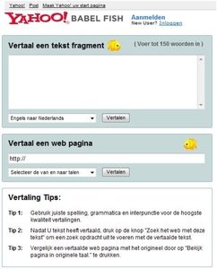 Yahoo vertaal programma.