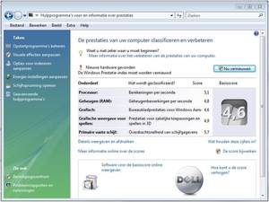 Prestatie index in WINDOWS  Vista