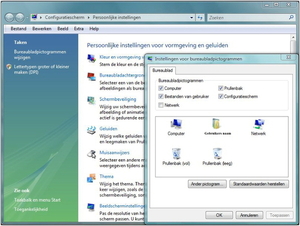 Persoonlijk instellingen in Vista