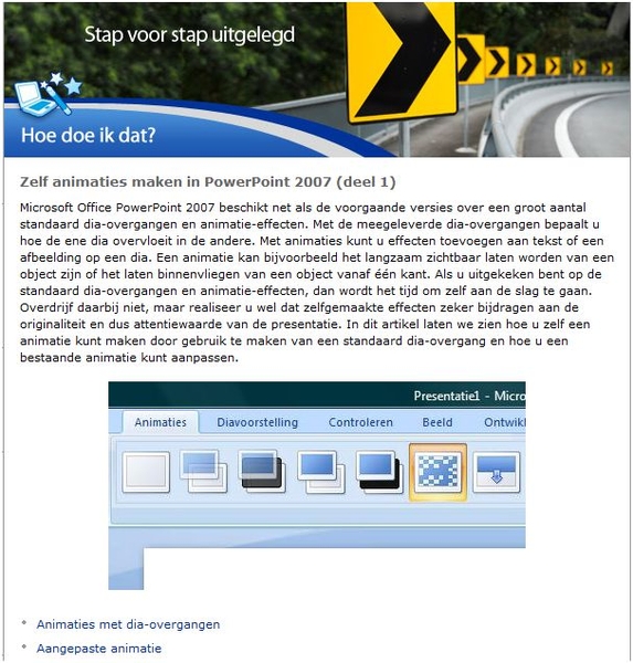 Animaties in PowerPoint 2007 - DEEL 1-2-3