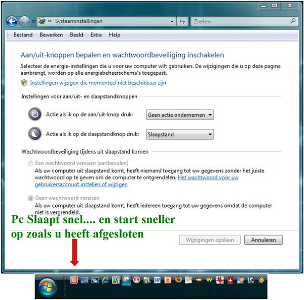 Slaapstand  die goed werkt in XP - Vista - Windows 7