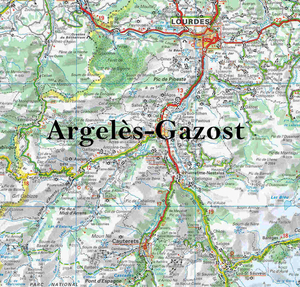Kaart Argeles-Gazost