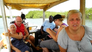 hier zitten we op een bootje