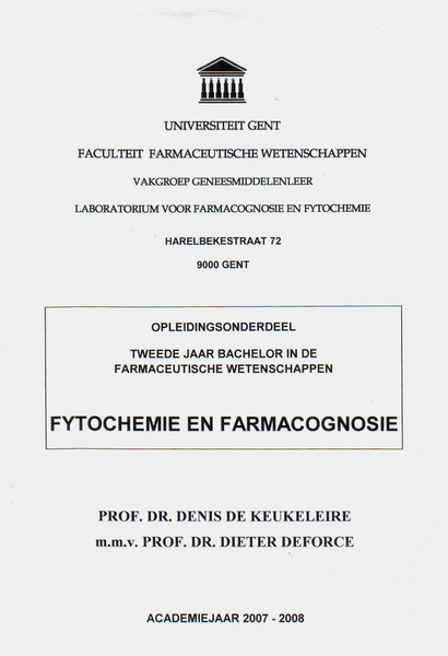 Fytochemie, farmacognosie