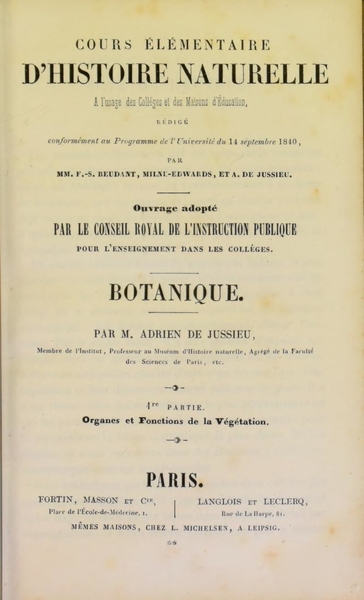 botanie, plantkunde, Frans