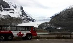 Icefields Parkway - Athabasca gletsjer en sneeuwbus