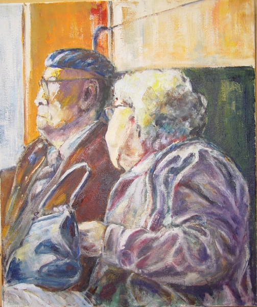 P-oudjes-in-trein oil