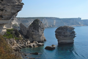 Krijtrotsen in Bonifacio